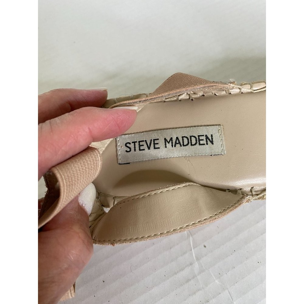 Steve Madden Moment Blush Ankle Strap Espadrille with Jute Trim Size 9.5 Country - Picture 4 of 8